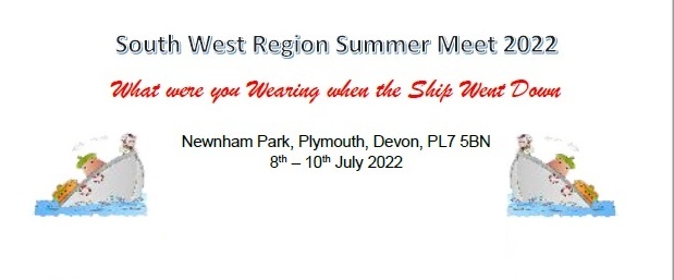 South West Region Summer Meet 2022 8th to 10th July
